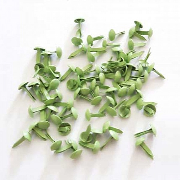 100 Attaches Parisiennes Rondes Vert 5 mm
