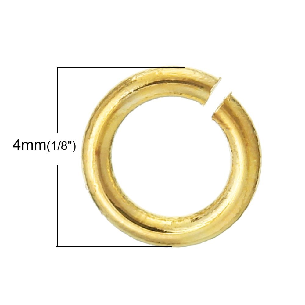 10 öppna förbindningsringar 04 mm 18K guldpläterade N°01