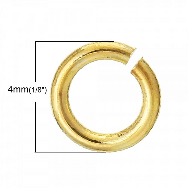 10 &ouml;ppna f&ouml;rbindningsringar 04 mm 18K guldpl&auml;terade N&deg;01