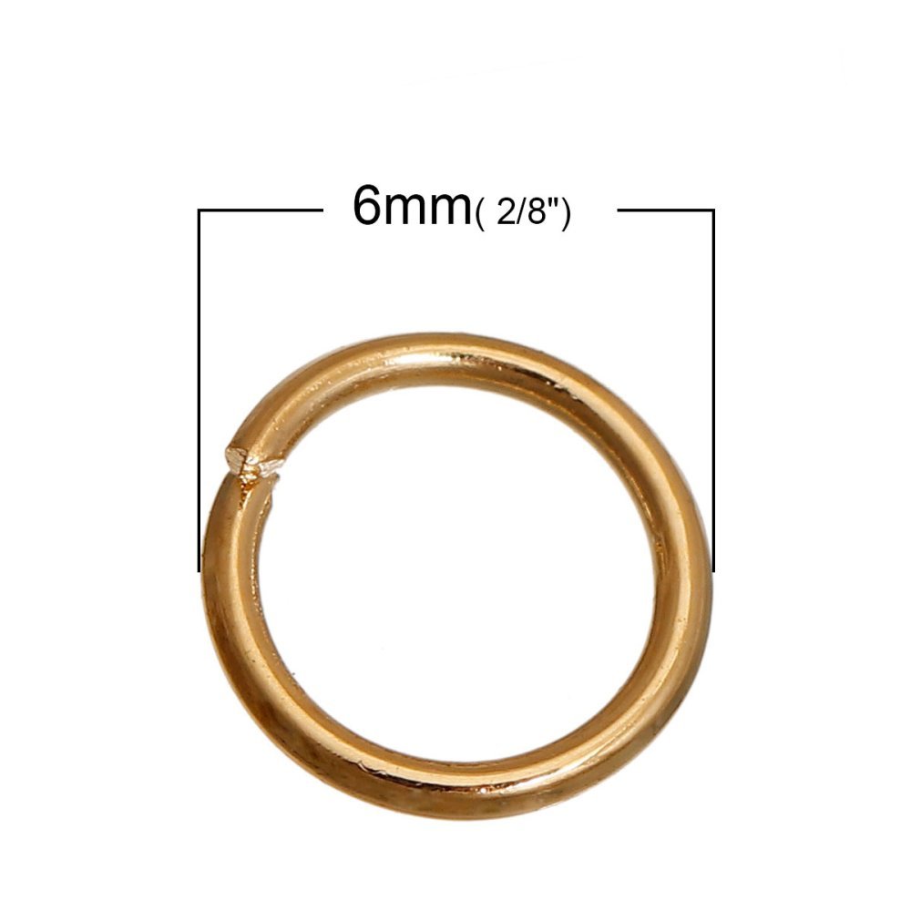 10 öppna förbindningsringar 06 mm 01 14K guldpläterade