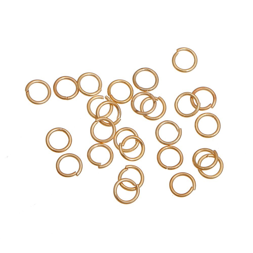 10 öppna förbindningsringar 06 mm 01 14K guldpläterade