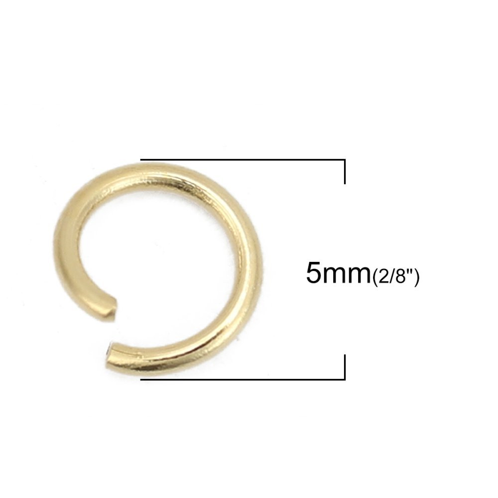 10 Open 05 mm Guldpläterade anslutningsringar