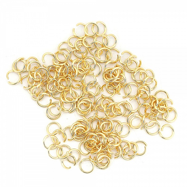 10 &ouml;ppna f&ouml;rbindningsringar 08 mm guldpl&auml;terade