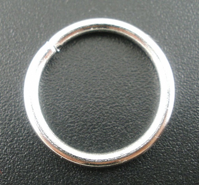 10 tjocka &ouml;ppna ringar 16 mm silver