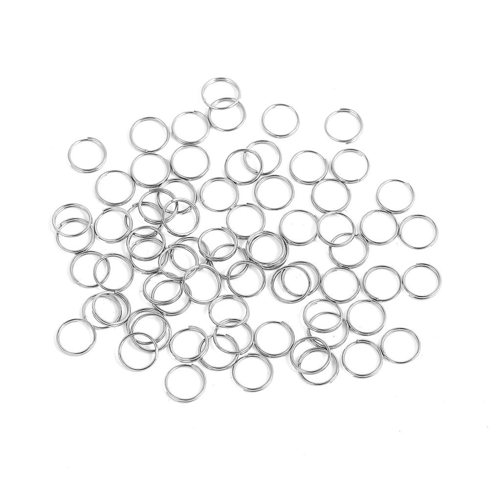 10 Dubbla förbindningsringar 08 mm Rostfritt