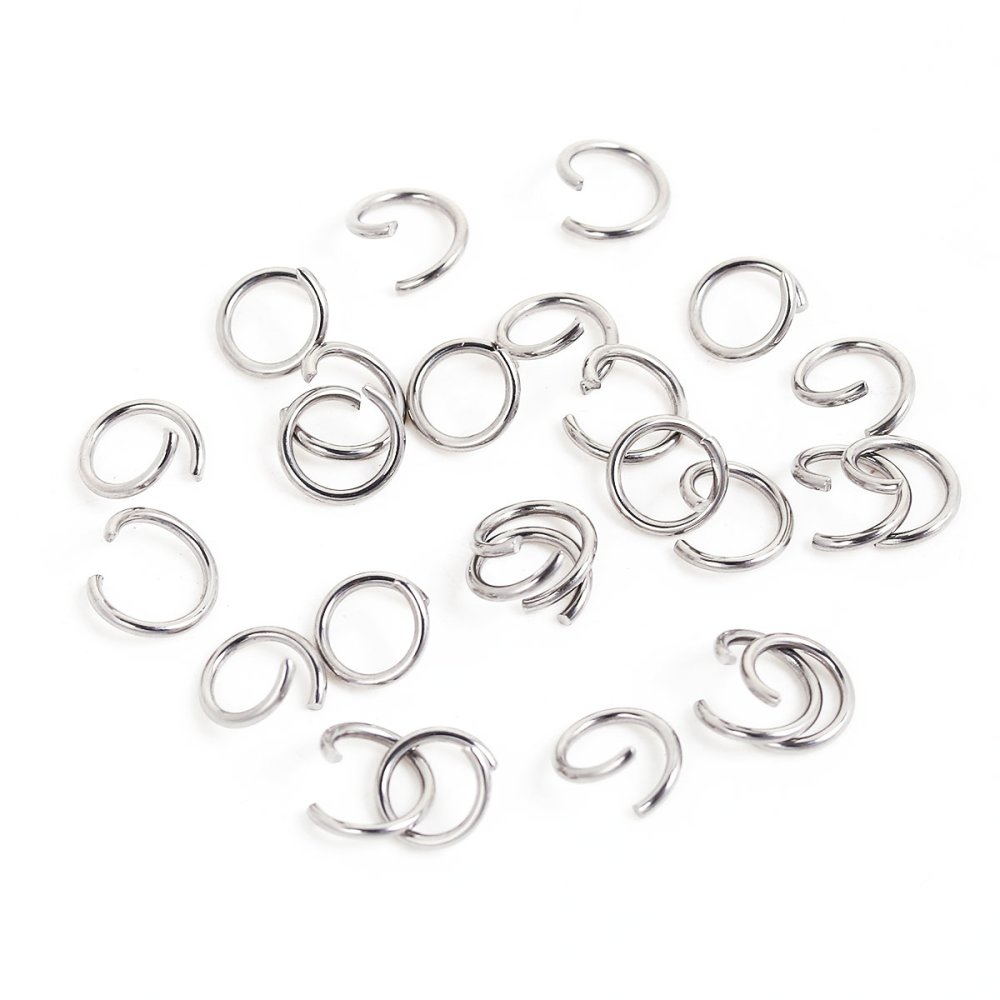10 öppna anslutningsringar 07 mm Rostfritt