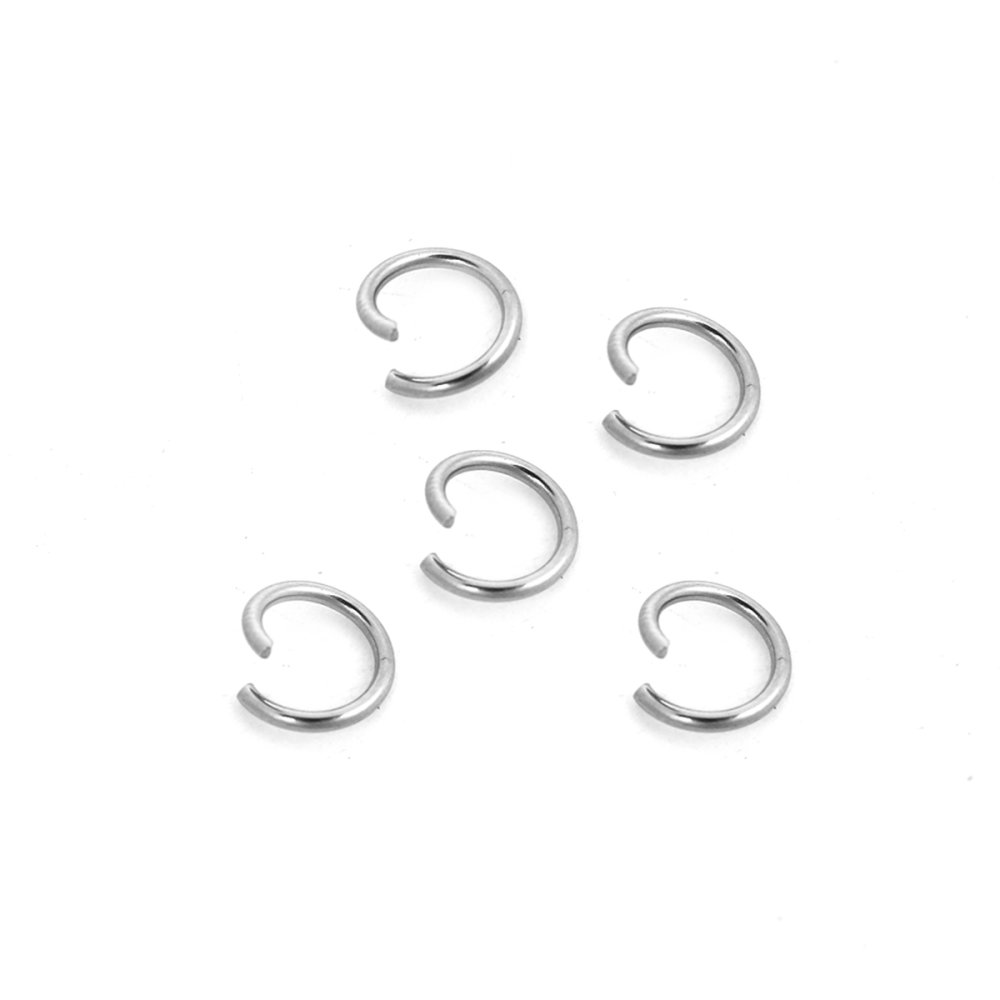 10 öppna anslutningsringar 08 mm Rostfritt