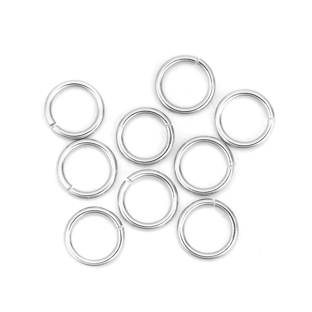 10 Öppna anslutningsringar 11 mm Rostfritt