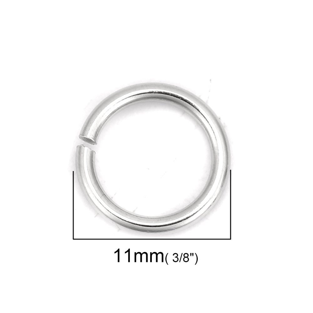 10 Öppna anslutningsringar 11 mm Rostfritt