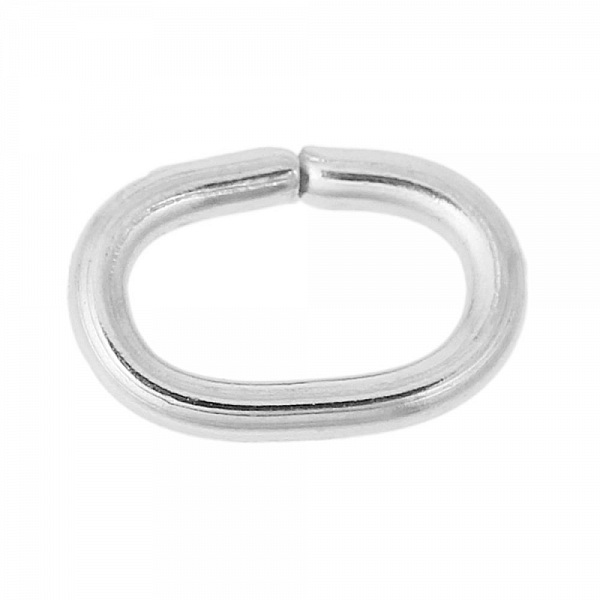 10 &Ouml;ppna ovala fogringar 07 X 5 mm Rostfritt st&aring;l