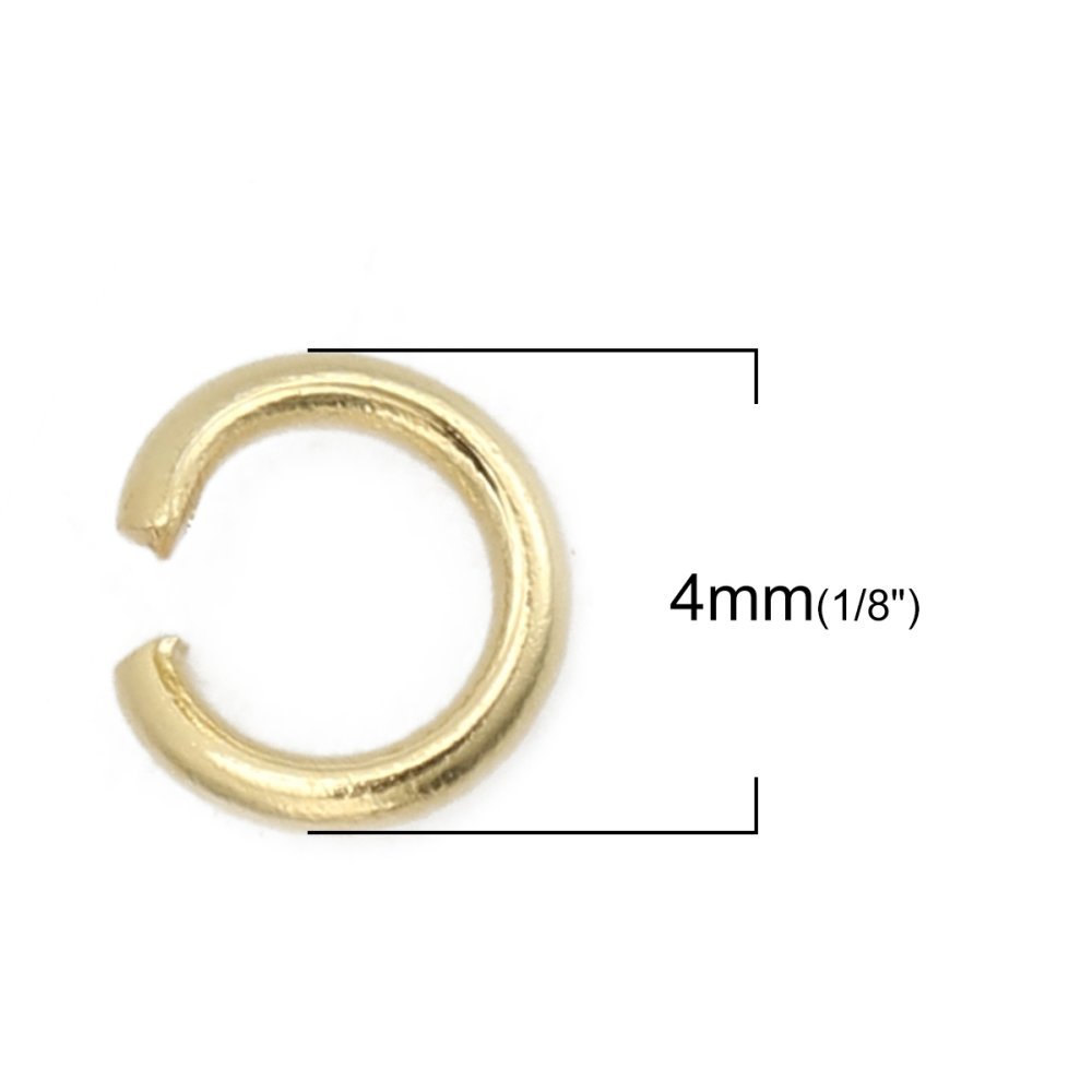 10 Öppna ledringar 04 mm Rostfritt stål förgyllt nr 02