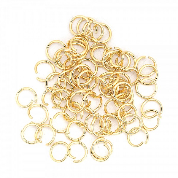 10 &ouml;ppna f&ouml;rbindningsringar 06 mm Rostfritt st&aring;l guldpl&auml;terat