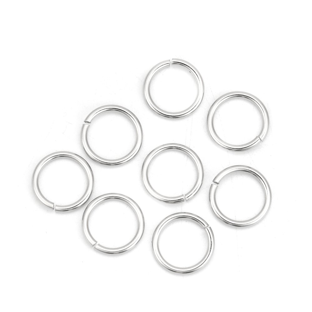 10 öppna anslutningsringar 12 mm Rostfritt