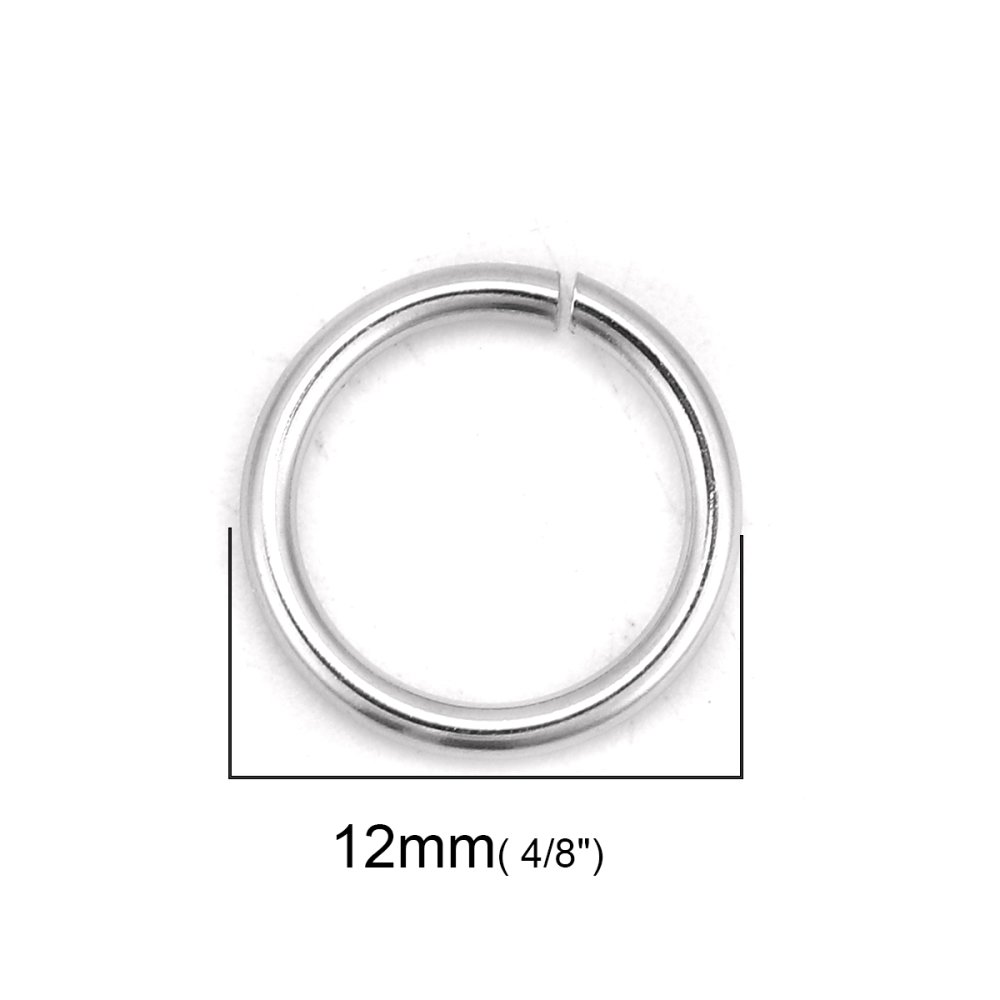10 öppna anslutningsringar 12 mm Rostfritt