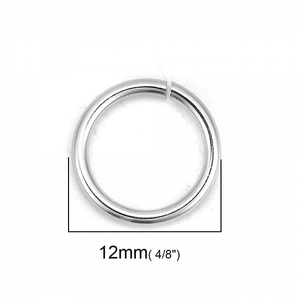 10 &ouml;ppna anslutningsringar 12 mm Rostfritt