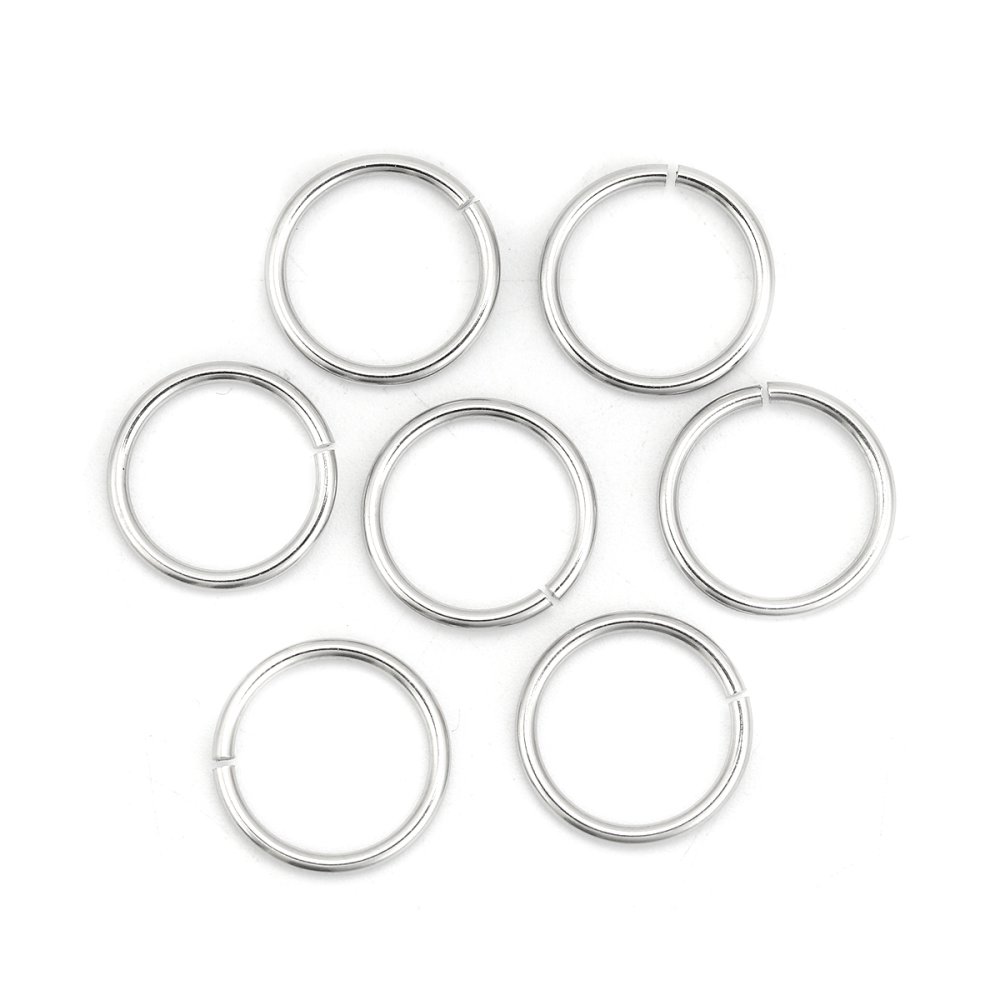 10 öppna anslutningsringar 15 mm Rostfritt
