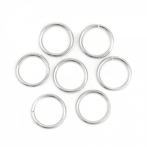 10 &ouml;ppna anslutningsringar 15 mm Rostfritt