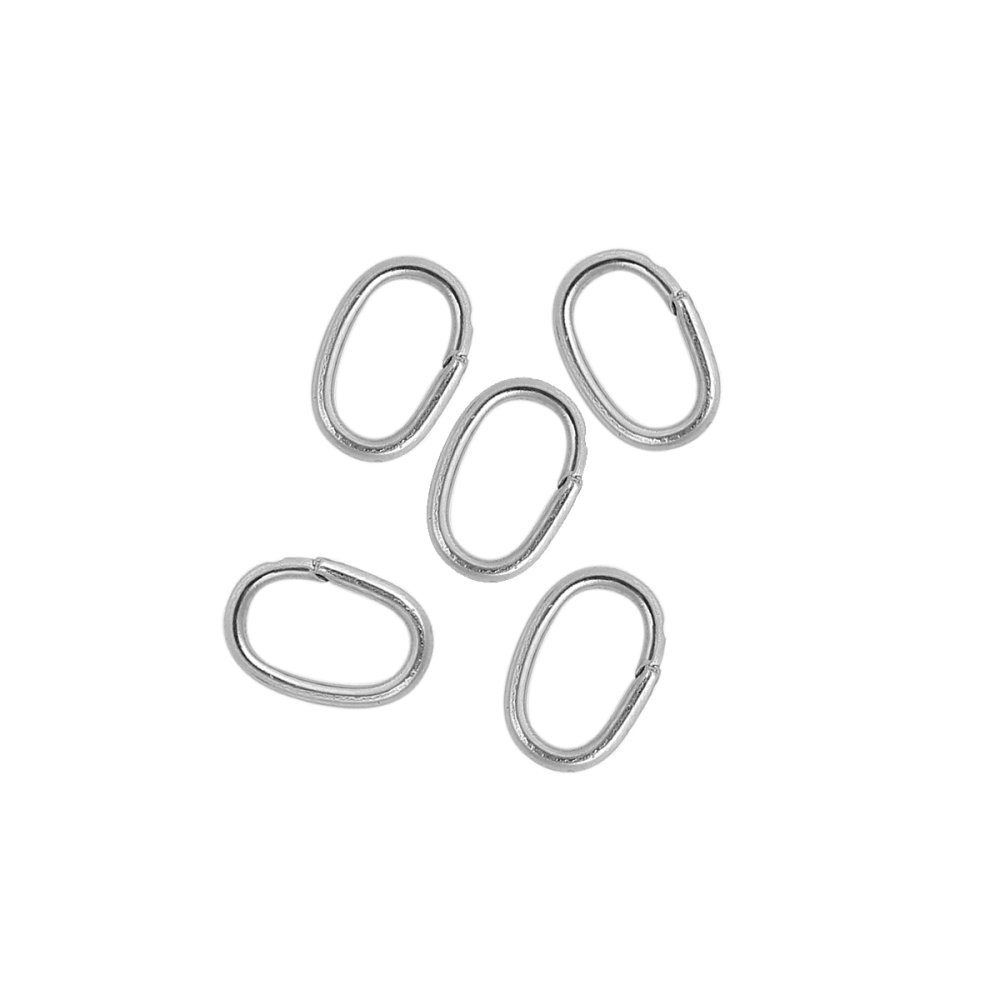 10 Öppna ovala fogringar 07 X 4 mm Rostfritt stål