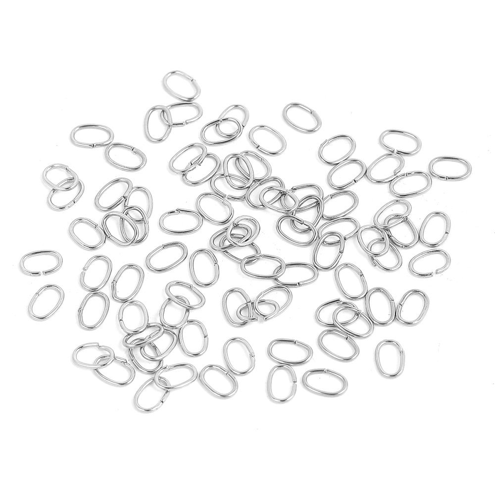 10 Öppna ovala fogringar 07 X 4 mm Rostfritt stål