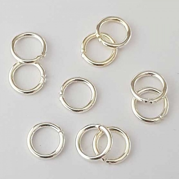 10 Anneaux de jonction ouvert 10 mm En Zamak ( plaqu&eacute; Argent)