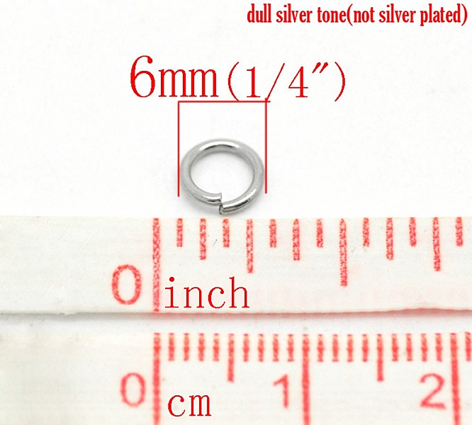 10 Anneaux de jonction ouvert 06 mm Inoxydable 01-02