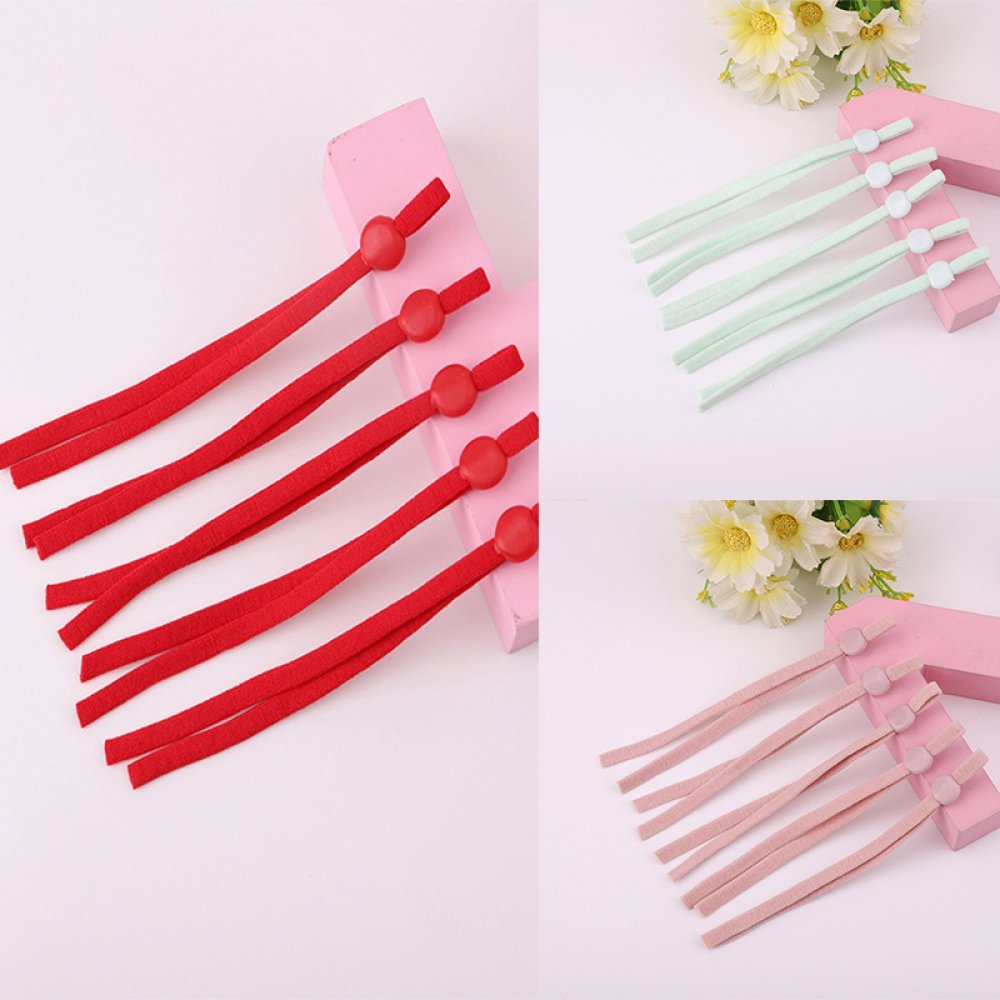 10 rosa elastiska band med justerbart spänne för masker med...