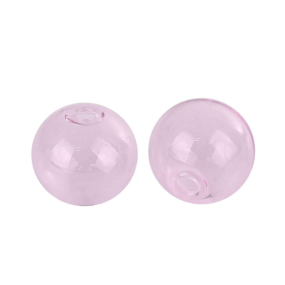 10 x 12mm runda glaskulor Rosa att fylla
