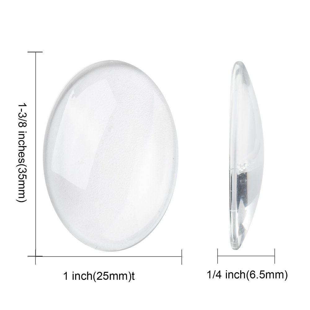 10 ovala cabochoner 25 x 35 mm i klart glas N°20