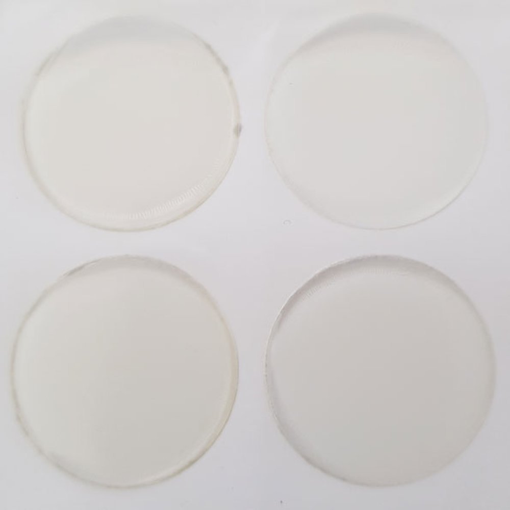 10 självhäftande Cabochons i harts 25 mm Transparent