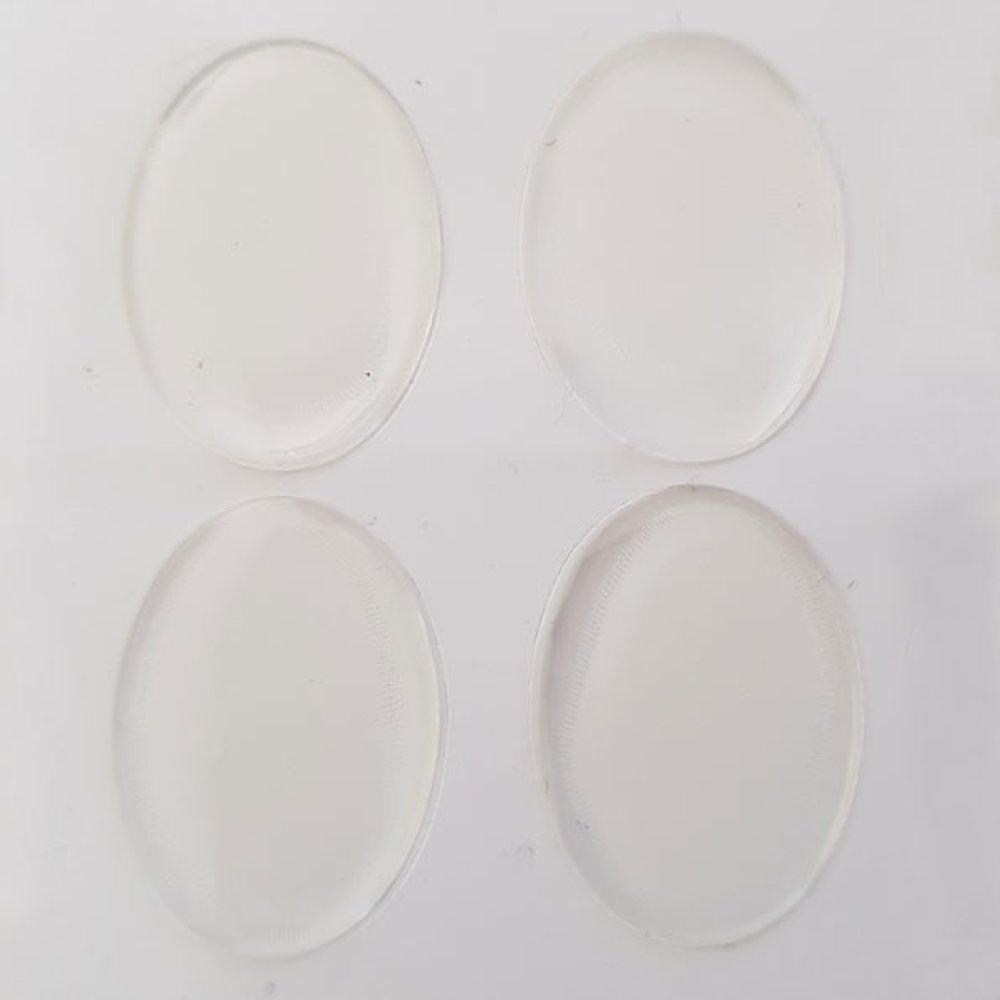 10 självhäftande harts-cabochoner 18 x 25 mm Transparent