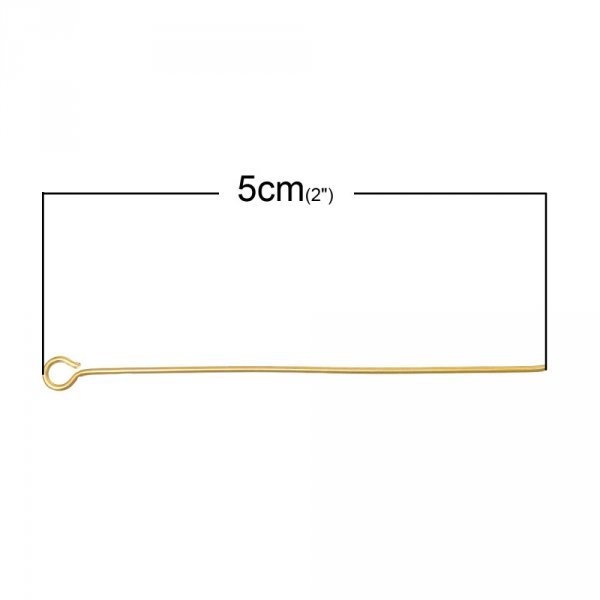 10 spikar 50 mm &ouml;gonbult 18K guldpl&auml;terad