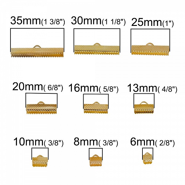 10 Embouts griffe pour cordon 10 x 08 mm Dor&eacute;