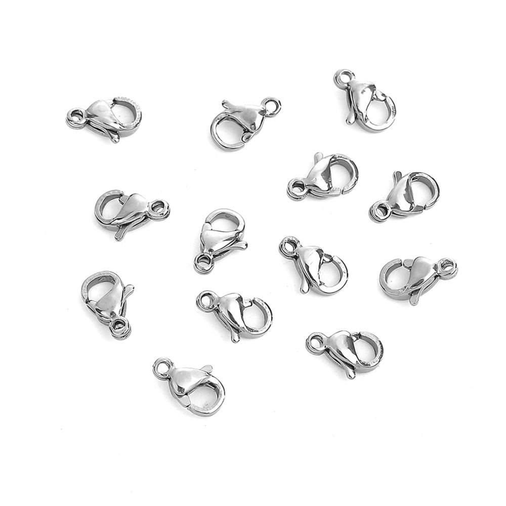 10 karbinhakarbiner i rostfritt stål 12 x 07 mm.