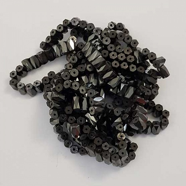 10 Perles H&eacute;matite Magn&eacute;tiques Cylindre Facett&eacute; 6 x 8 mm N&deg;01