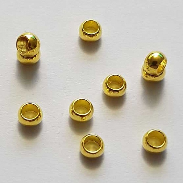 10 Perles &agrave; &eacute;craser de 2.5 mm dor&eacute;