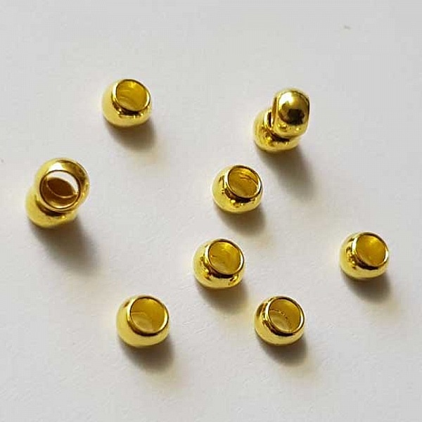 10 Perles &agrave; &eacute;craser de 2.5 mm dor&eacute;