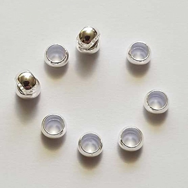 10 Perles &agrave; &eacute;craser de 3 mm argent
