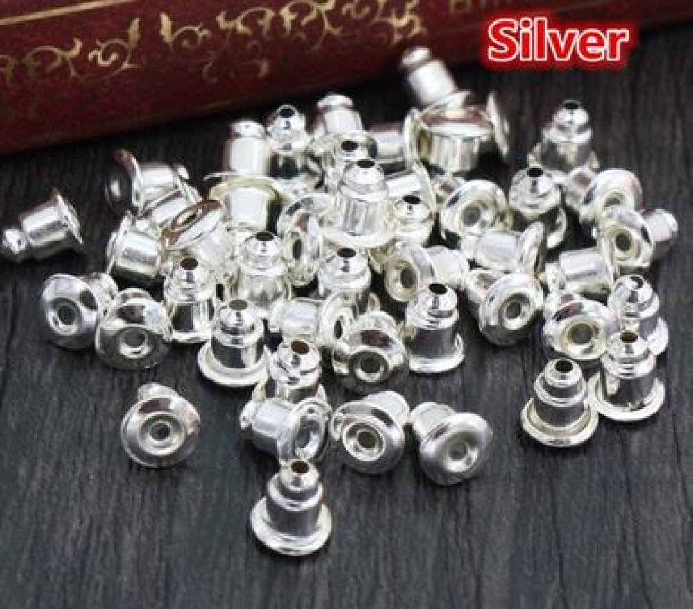 10 örhänge tryckare silverpläterade