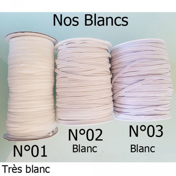 10 meter platt vit elastisk tejp 5 mm N&deg;03