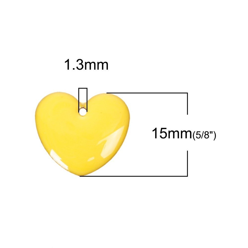 10 dubbelsidiga emaljerade silverpaljetter hjärta N°04