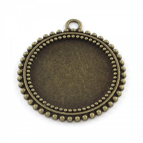 10 x 25mm brons cabochon h&aring;llare, cabochon h&auml;ngare 31AB