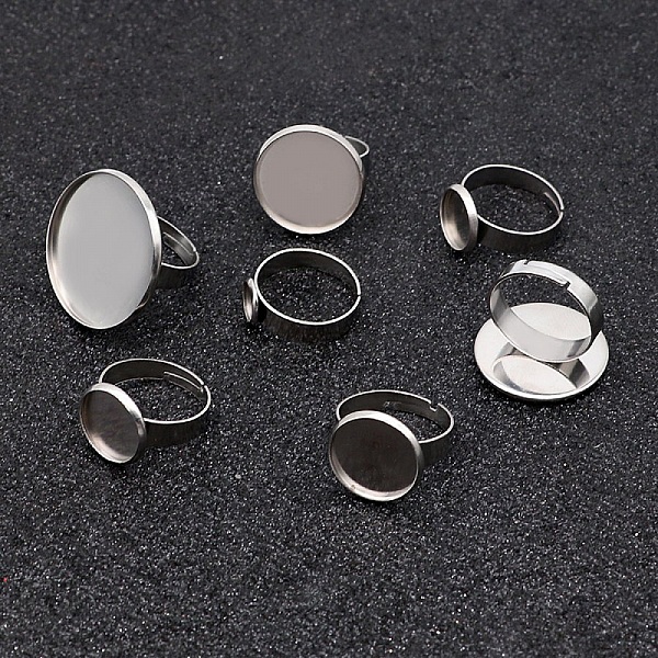 10 supports cabochons bague de 08 mm Argent N&deg;03