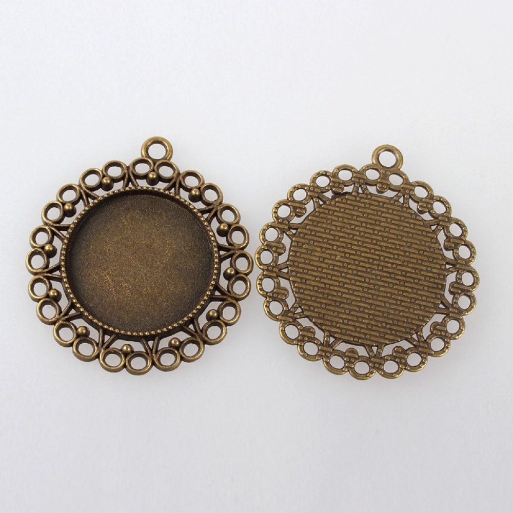 10 x 25 mm brons cabochon hållare, cabochon hängare 118AB 