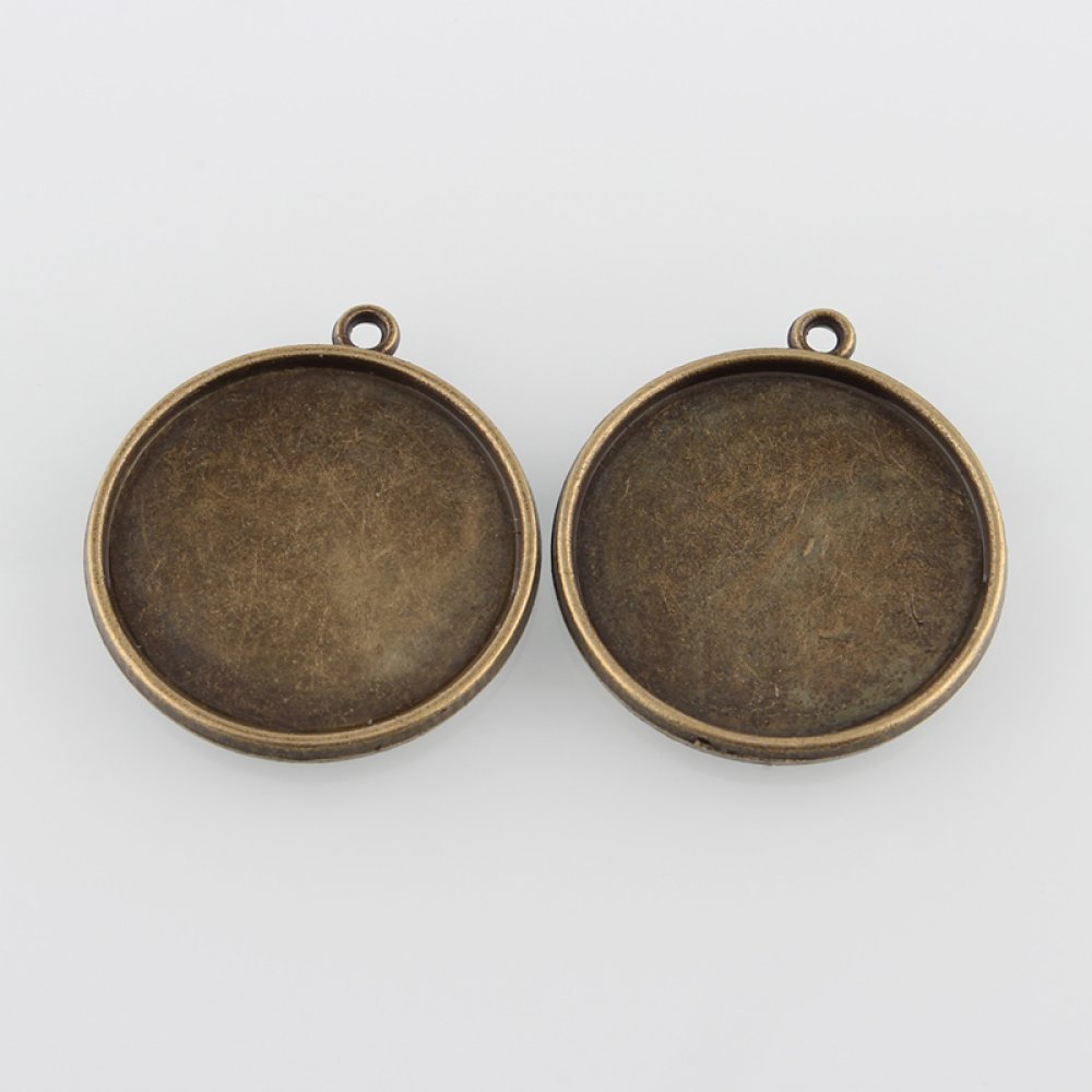 10 x 25 mm brons cabochon hållare, cabochon hängare 43AB 