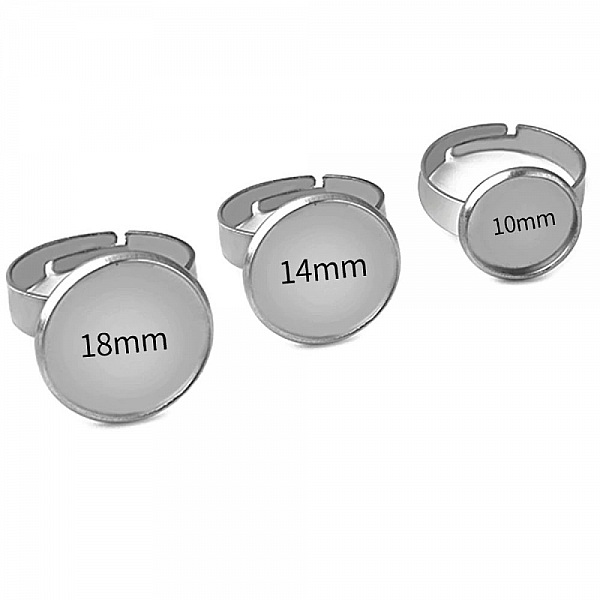 10 x 20 mm ring cabochon h&aring;llare Silver N&deg;04