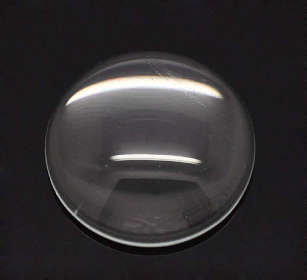15 Cabochons runda 10 mm i klart glas N°02