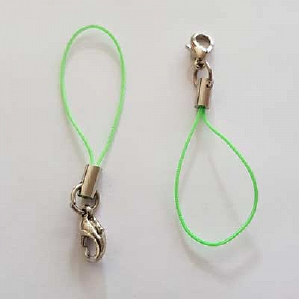 1 Attache portable vert fluo mousqueton 6.5 cm