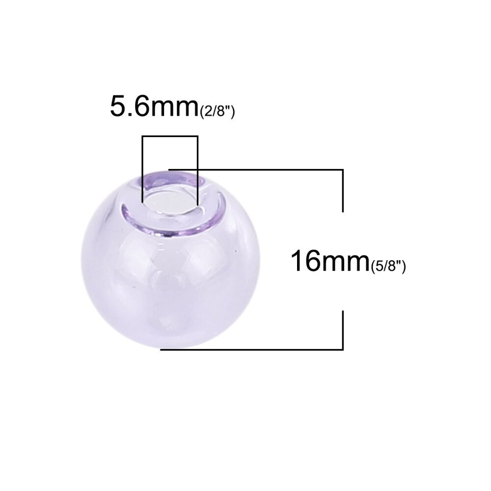 1 rund glaskula för att fylla 16mm Purple