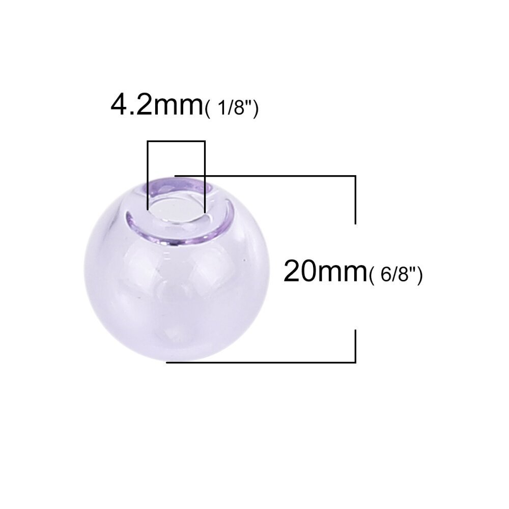 1 rund glaskula för att fylla 20mm Purple