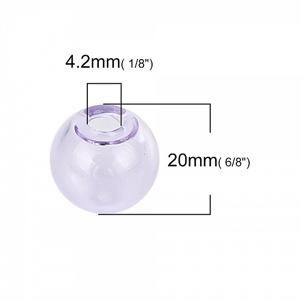 1 rund glaskula f&ouml;r att fylla 20mm Purple